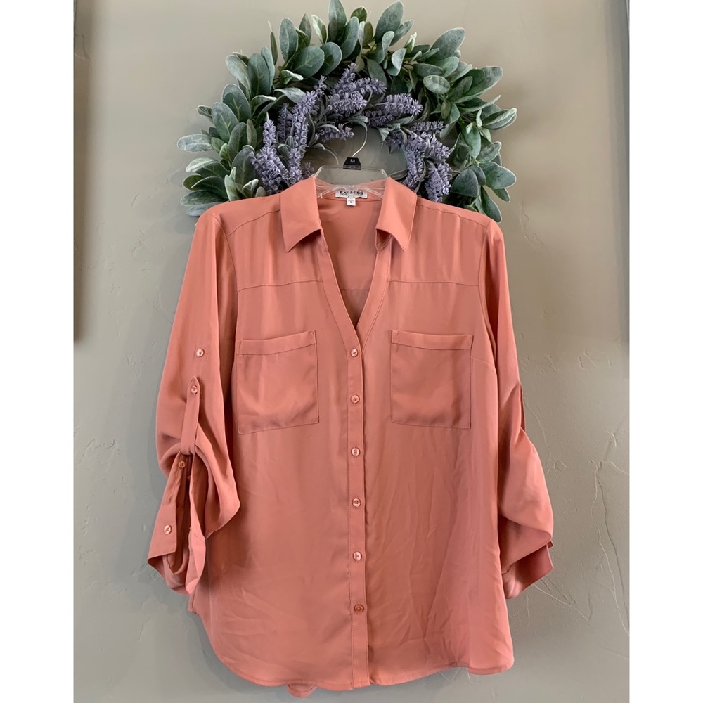 🌹2/$25🌹 Peachy Pink Slim Fit Portofino Shirt